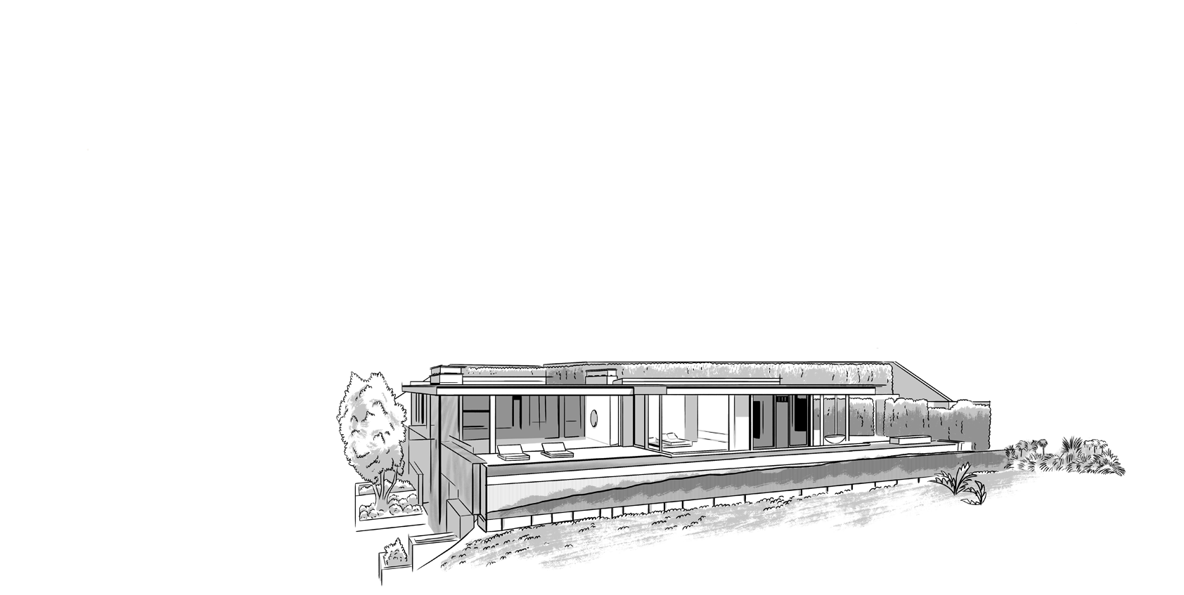 Illustration of tall condo building